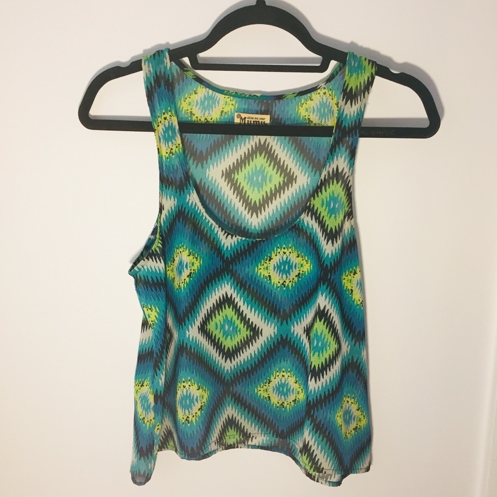 Show Me Your Mumu Tank Top Diamond small green